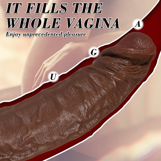 Owen 11.02 In Bent Large Black G-spot Realistic Dildo with Suction Cup-SQ-WBC10231