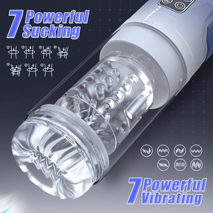 Iron Man 7 Thrusting And Rotating Suction Masturbator Pocket Pussy Male Masturbators