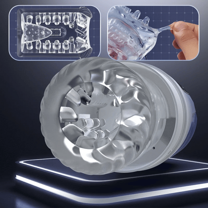 Iron Man 7 Thrusting And Rotating Suction Masturbator Pocket Pussy Male Masturbators