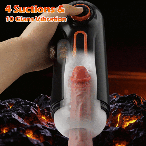【5.7 IN Depth】Romanlust 6 IN 1-10 Vibrating & Thrusting with 4 Sucking Male Maturbator Male Sex Toy
