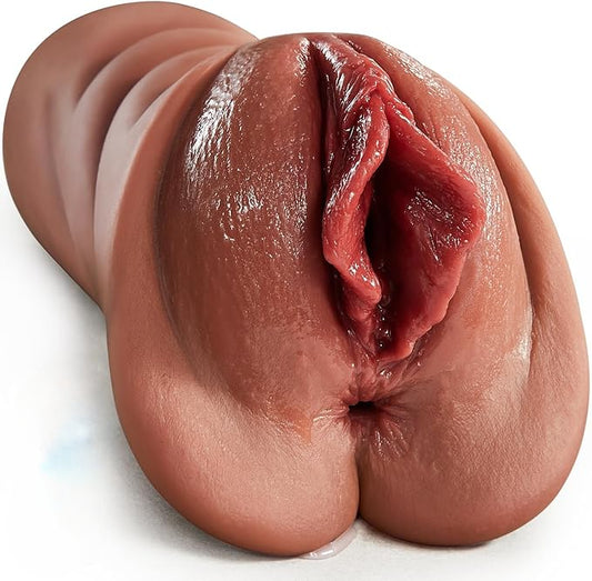 Realistic Pocket Pussy Male Masturbator – 5D Deep Vagina & Tight Anus Stroker with Thick Labia Design