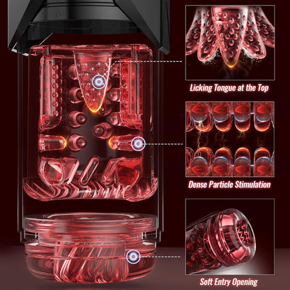 EINSEO Men's Pump Vibrator - AI Sync Waterproof Male Orgasm Simulator, 7 Suction-Push Rotations & 7 Lick Modes, Adult Toy Pocket Cat Men's Sex Toy Bath Accessories