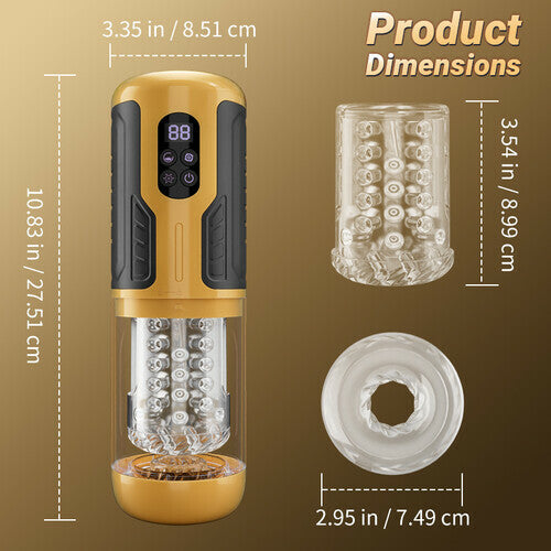 【Upgraded】 Male Electric Masturbator – 7 Telescopic, Rotating & Vibrating Modes with Dual Motors & LCD Display